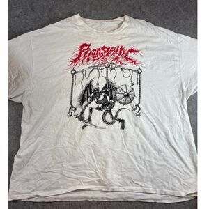 Phobophilic Divine Punishment Shirt Mens 2XL White Graphic Death Metal Band Tee